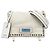 Borsa a tracolla Prada Glace Calfskin Studded Etiquette bianca Bianco