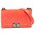 Borsa a tracolla Chanel Boy Flap in velluto trapuntato Arancione, dimensione Old Medium
