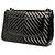 Borsa a tracolla Chanel Jumbo Classic Chevron Patent Double Flap Nera Nero - vista 2