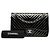 Borsa a tracolla Chanel Jumbo Classic Chevron Patent Double Flap Nera Nero - vista 8