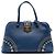 Borsa Promenade Prada in pelle Saffiano blu con borchie