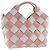 Borsa a secchiello Mini LOEWE in vitello intrecciato Gingham Surplus Rosa - vista 3