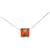 Collier pendentif Cage D en laque orange Hermès plaqué palladium  - vue 2