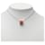 Collier pendentif Cage D en laque orange Hermès plaqué palladium  - vue 6