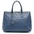 Prada Large Saffiano Lux Galleria Double Zip Tote Blau