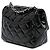 Bolsa Tiracolo Chanel Mini Square Classic em verniz preto com aba única - vista 2