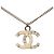 Collana con pendente Chanel CC placcata oro, smalto e strass D'oro - vista 2
