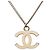 Collana con pendente Chanel CC placcata oro, smalto e strass D'oro - vista 3