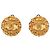 Orecchini a clip rotondi placcati oro Chanel CC Gold D'oro