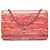 Wallet On Chain Borsa a tracolla Chanel CC a righe in vernice rossa con catena Rosso