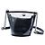 Borsa a secchiello Chanel Coco Camellia Small in PVC nero e vitello stropicciato - vista 2