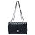 Bolsa de Ombro Chanel Jumbo Classic Caviar Single Flap Preta Preto