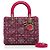 Borsa Lady Dior Satchel Medium in tweed Macrocannage rosa - vista 12