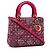 Borsa Lady Dior Satchel Medium in tweed Macrocannage rosa - vista 2