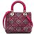 Borsa Lady Dior Satchel Medium in tweed Macrocannage rosa - vista 3