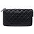 Clutch Chanel CC in pelle d'agnello matelassé nera Nero