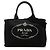 Tote Borsa Satchel Prada Small Canvas Canapa Logo Nera Nero
