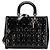 Borsa Lady Dior Large in pelle verniciata Cannage Nera Nero
