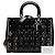 Borsa Lady Dior Large in pelle verniciata Cannage Nera Nero - vista 12