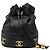 Borsa a secchiello Chanel Caviar Triple CC con coulisse Nero