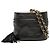 Borsa Vanity Case Chanel in pelle d'agnello matelassé nera con nappina e tracolla a catena Nero