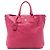 Borsa Tote Convertibile Prada Vitello Daino Rosa con Zip Laterale