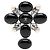 Broche de Cruz Chanel CC em resina preta, latão e pérolas falsas Preto
