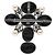 Broche de Cruz Chanel CC em resina preta, latão e pérolas falsas Preto - vista 2
