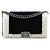 Borsa a tracolla Chanel Boy Flap Bicolor in Shearling Old Medium Nera Nero