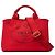 Tote Borsa Satchel Prada Small Canvas Canapa Logo Rossa Rosso