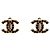 Pendientes de clip Chanel CC chapados en oro con strass Dorado