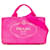 Tote Borsa Prada Small Canvas Canapa Logo Rosa