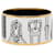 White Hermès Extra Wide Harnais des Presidents Enamel Bangle 65 Costume Bracelet  - view 1