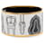 White Hermès Extra Wide Harnais des Presidents Enamel Bangle 65 Costume Bracelet  - view 2