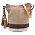 Borsa secchiello Burberry Mini Mega Check Canvas Ashby con nappe marrone