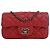 Borsa a tracolla Chanel Extra Mini Rectangular Classic in pelle d'agnello rossa con patta singola Rosso