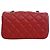Borsa a tracolla Chanel Extra Mini Rectangular Classic in pelle d'agnello rossa con patta singola Rosso - vista 2