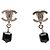 Orecchini a clip Chanel CC a cubo in ottone nero e strass