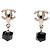 Orecchini a clip Chanel CC a cubo in ottone nero e strass - vista 2