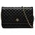 Schwarze Chanel Quilted Lambskin Crest Wallet On Chain Crossbody Bag