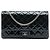 Borsa a tracolla Chanel Reissue 2.55 Double Flap 227 in vernice matelassé blu