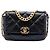 Borsa Chanel 19 Flap Medium in pelle di agnello nera Nero