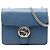 Bolsa transversal Gucci Small Dollar em couro de bezerro azul com G entrelaçado