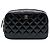 Pochette cosmetici Chanel CC trapuntata in vernice nero