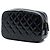Pochette cosmetici Chanel CC trapuntata in vernice nero - vista 2