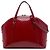 Borsa Satchel Gucci Large Microguccissima in vernice rossa Rosso