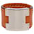 Ring Bague Lurie en cuir Swift orange et palladium Hermès  - vue 1