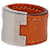 Ring Bague Lurie en cuir Swift orange et palladium Hermès  - vue 2
