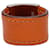 Ring Bague Lurie en cuir Swift orange et palladium Hermès  - vue 3