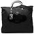 Borsa Satchel Prada Tessuto Canapa Logo nera Nero